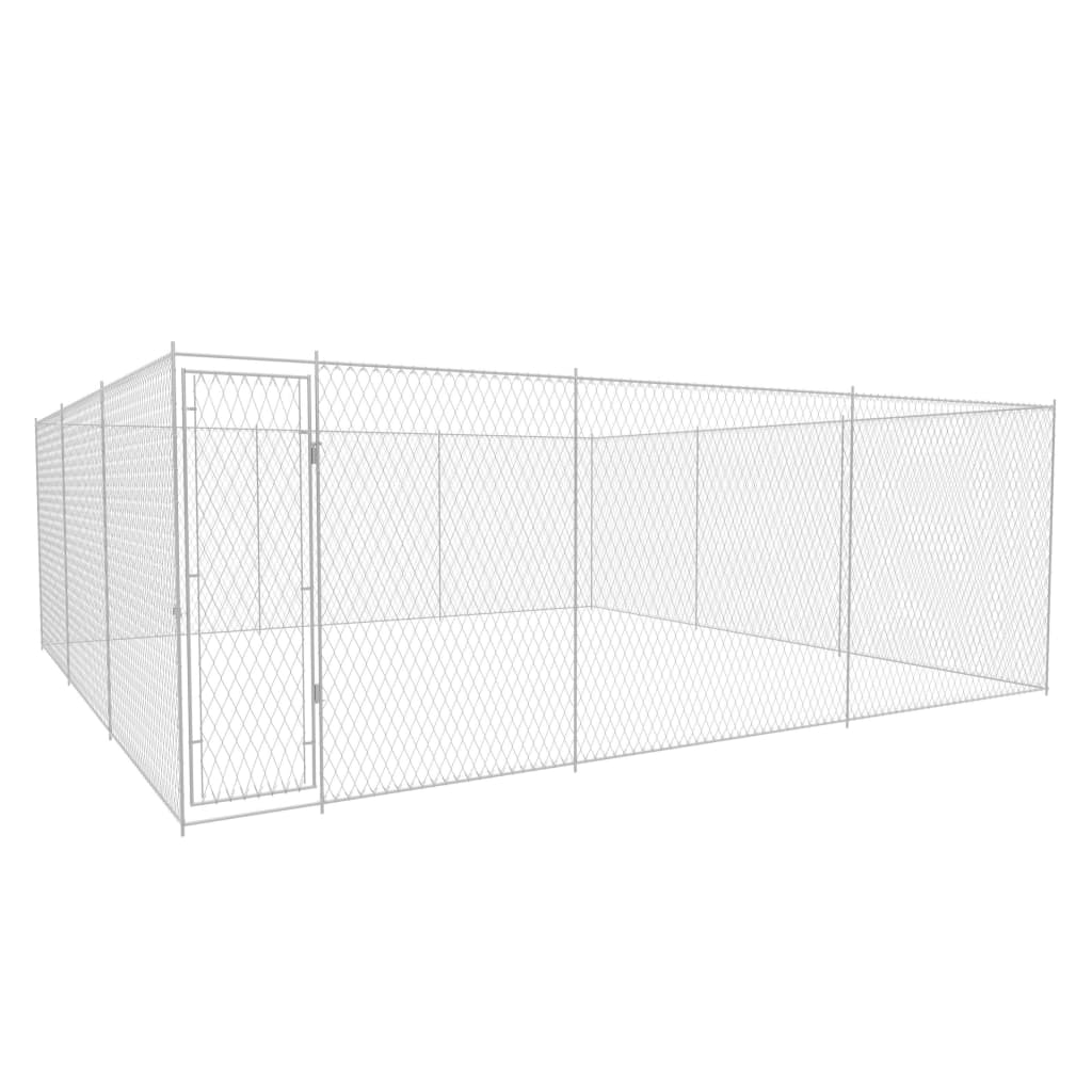 Outdoor Dog Kennel Galvanised Steel 18.7'x18.7'x6.1'