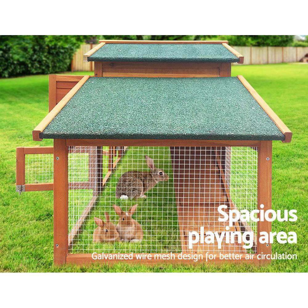 i.Pet Rabbit Hutch Chicken Coop Wooden Pet Hutch 169cm x 52cm x 72cm