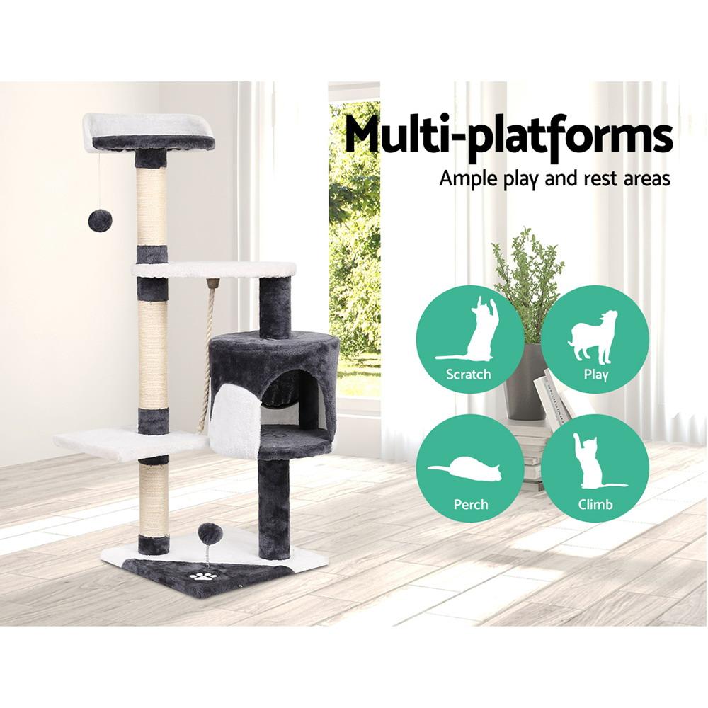 i.Pet Cat Tree 112cm Trees Scratching Post Scratcher Tower Condo House