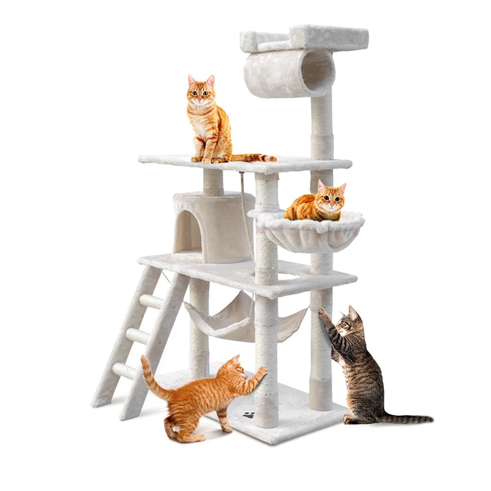 i.Pet Cat Tree 141cm Trees Scratching Post Scratcher Tower Condo House