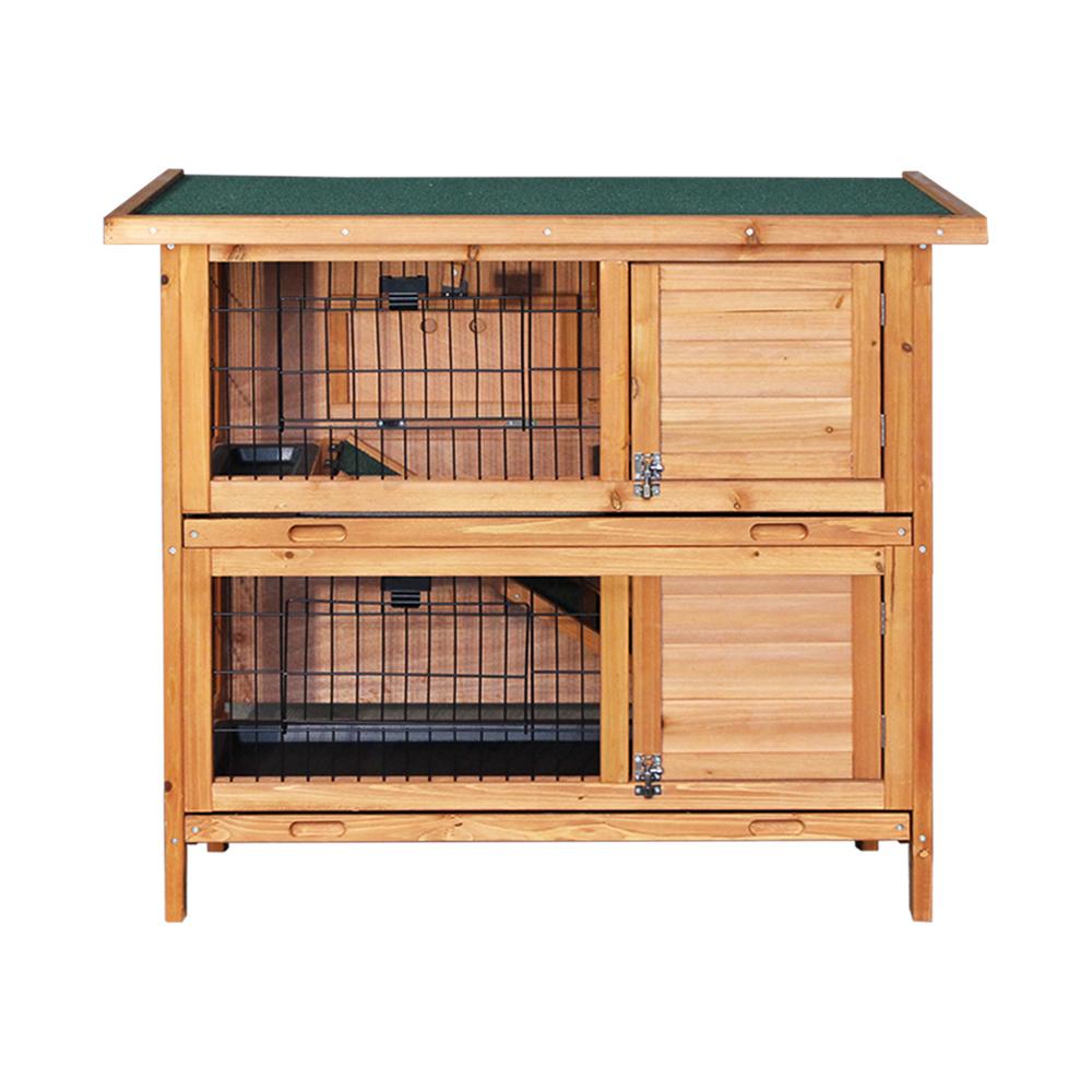 i.Pet Rabbit Hutch Wooden Pet Hutch 82cm x 91.5cm x 45cm