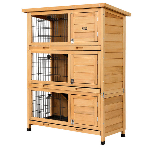 i.Pet Rabbit Hutch Wooden Cage Pet hutch Chicken Coop 91.5cm x 46cm x