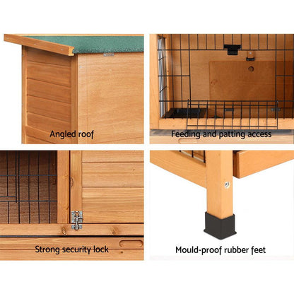 i.Pet Rabbit Hutch Wooden Cage Pet hutch Chicken Coop 91.5cm x 46cm x