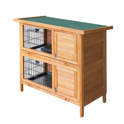 i.Pet Rabbit Hutch Wooden Pet Hutch 82cm x 91.5cm x 45cm