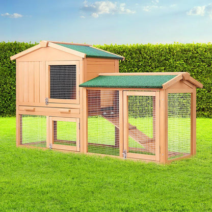 i.Pet Chicken Coop Rabbit Hutch 138cm Wide Wooden Pet Hutch