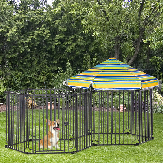 PawHut 47" Heavy-duty Pet Playpen Kennel with Door & Removable Cover