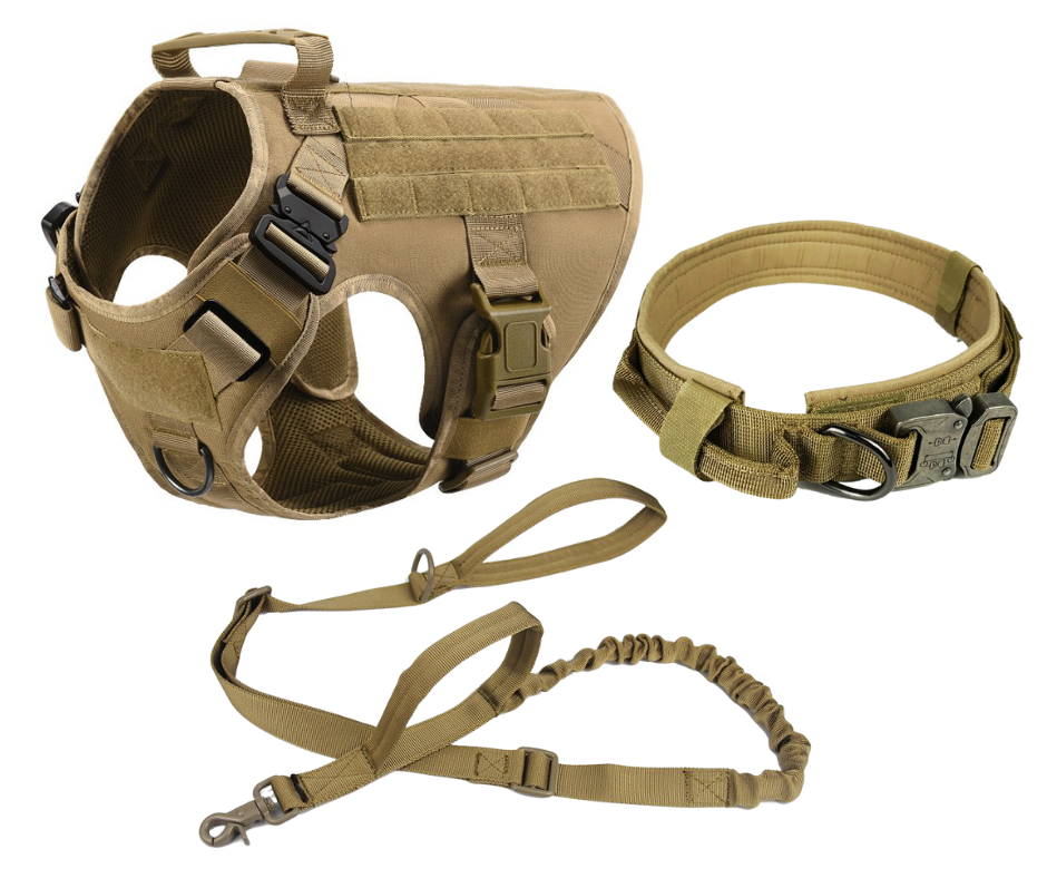 Fast Shipping Military Dog Tactical Harness and Leash Set (Brown)