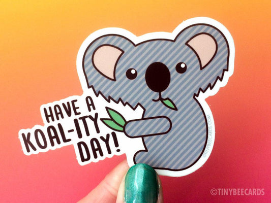 Cute Koala Vinyl Sticker "Koality Day"