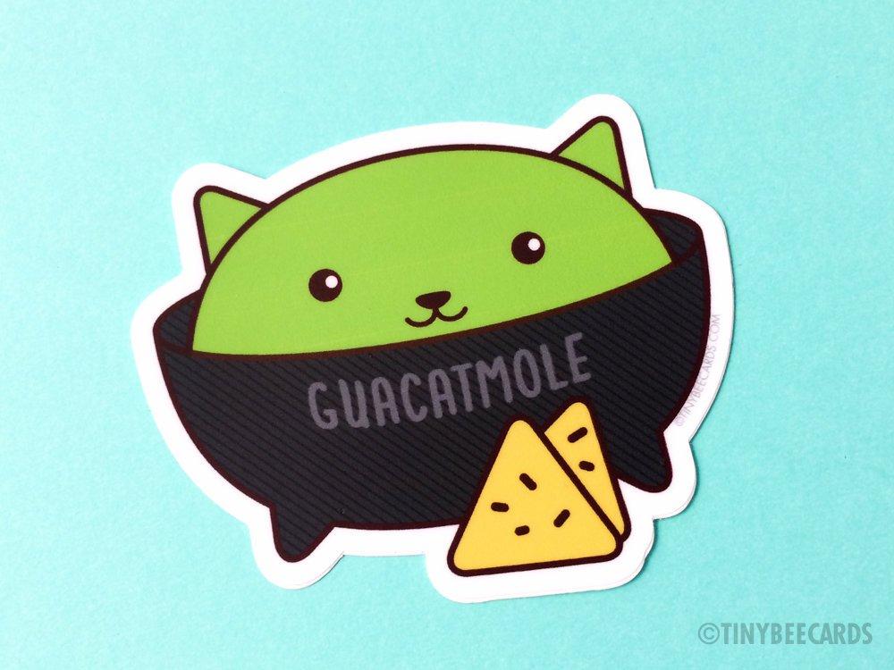 Guacamole Cat Vinyl Sticker "Guacatmole"